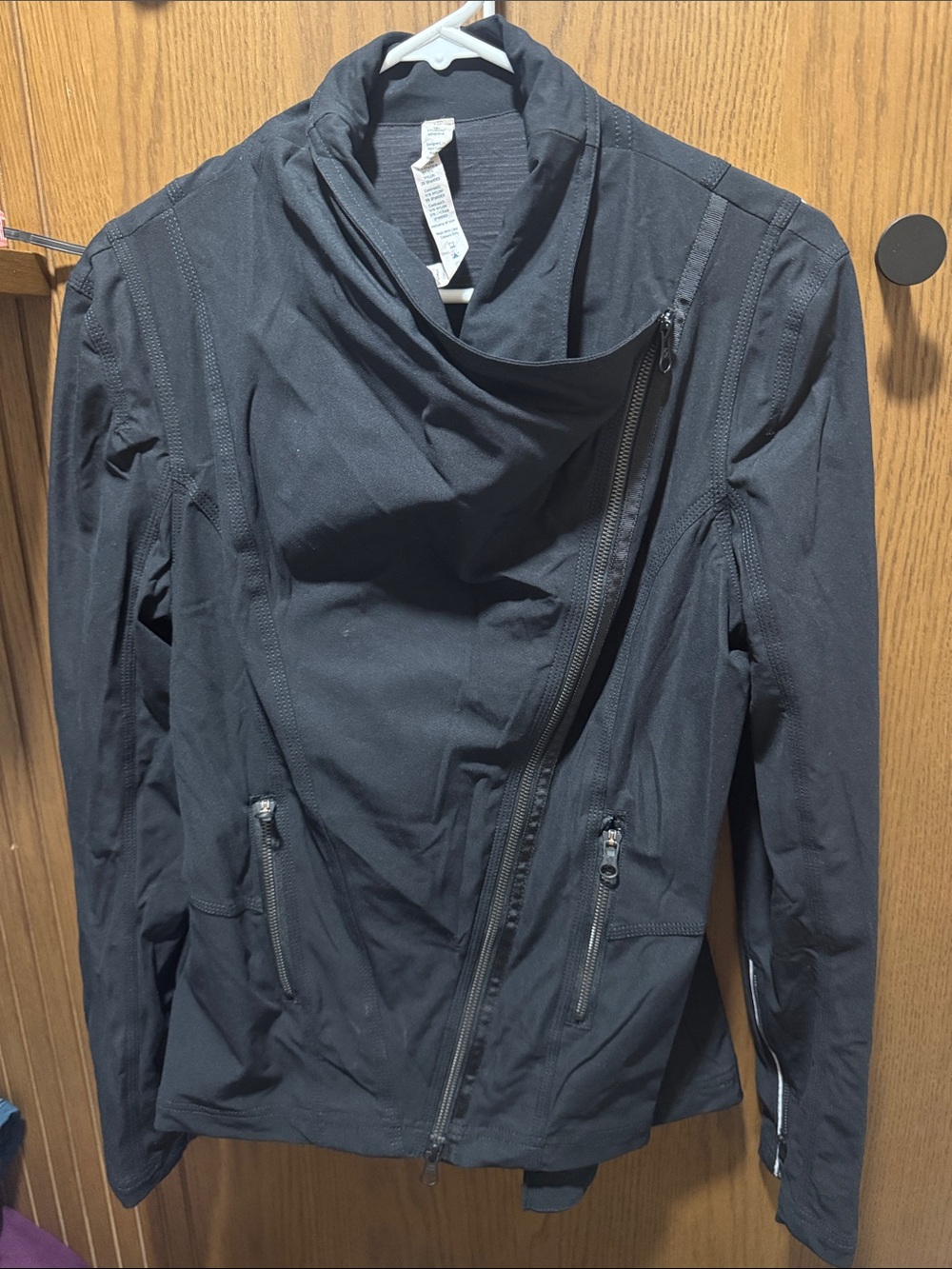 lululemon athletica Black Asymmetric Zip Utility Jacket